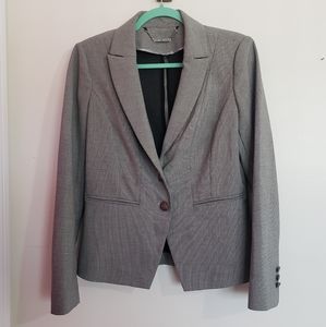 White House Black Market Button Front Suiting Jacket Gray plaid Blazer